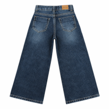 Calça Jeans Wide Legging com Rasgos Feminina 5318 - Garota Lua