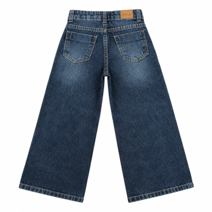 Calça Jeans Wide Legging com Rasgos Feminina 5318 - Garota Lua