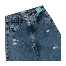 Calça Jeans Wide Legging Feminina Marmorizada 5122 - Garota Lua