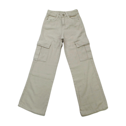 Calça Wide Legging Cargo Sarja Feminina 3150 - Frommer 