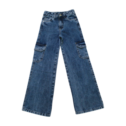 Calça Wide Legging Jeans Cargo 3676 - Frommer 