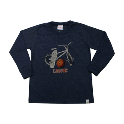 Camiseta Flamê Manga Longa Estampa Bike 11731 - Kaiani 