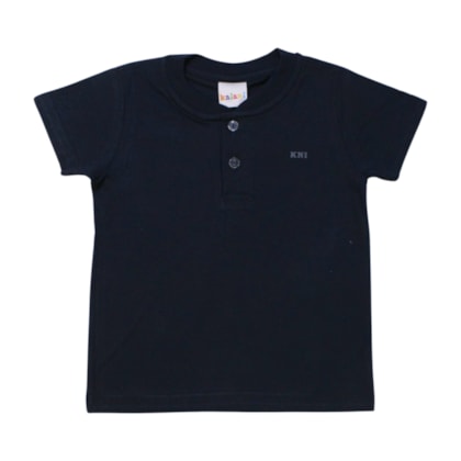 Camiseta Manga Curta com Botões Lisa 200017 - Kaiani  
