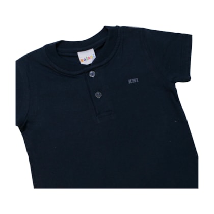 Camiseta Manga Curta com Botões Lisa 200017 - Kaiani  