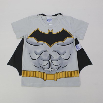 Camiseta Manga Curta Estampa Batman com capa 2 Peças 70008 - Kamylus