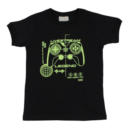 Camiseta Manga Curta Estampa Controle 8661 - Serelepe