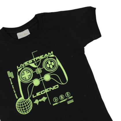 Camiseta Manga Curta Estampa Controle 8661 - Serelepe