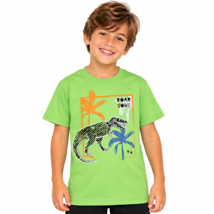 Camiseta Manga Curta Estampa Dino 96 - Cleomara