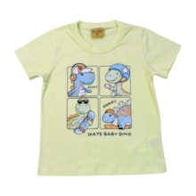Camiseta Manga Curta Estampa Dinos 24201 - Rollu