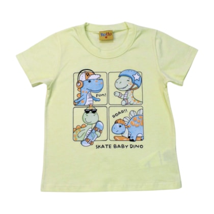 Camiseta Manga Curta Estampa Dinos 24201 - Rollu
