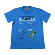 Camiseta Manga Curta Estampa Dinossauro 22226 - Rollu 