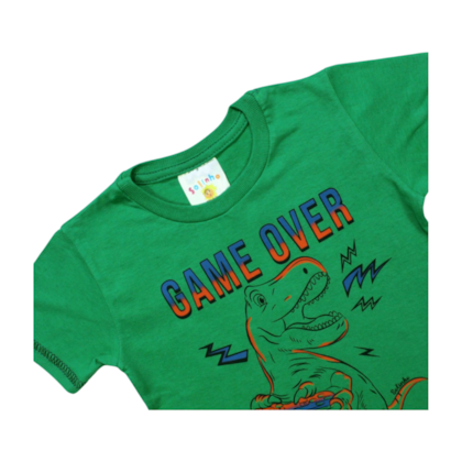 Camiseta Manga Curta Estampa Game Over 07894 - Solinho