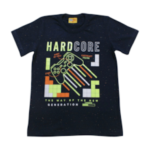 Camiseta Manga Curta Estampa Hard Core 22228 - Rollu 