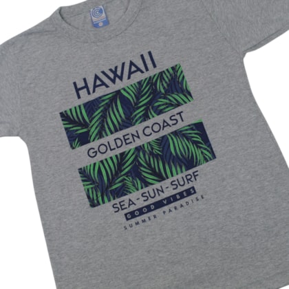 Camiseta Manga Curta Estampa Hawaii 100 - Cleomara