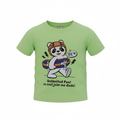 Camiseta Manga Curta Estampa Panda 92 - Cleomara