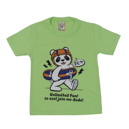 Camiseta Manga Curta Estampa Panda 92 - Cleomara