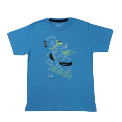 Camiseta Manga Curta Estampa Patins 35003 - Bicho Bagunça