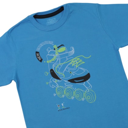 Camiseta Manga Curta Estampa Patins 35003 - Bicho Bagunça