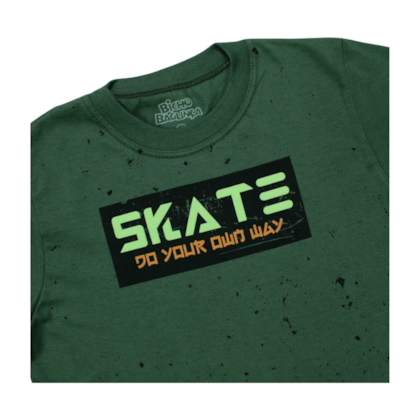 Camiseta Manga Curta Estampa Skate 4307 - Bicho Bagunça 