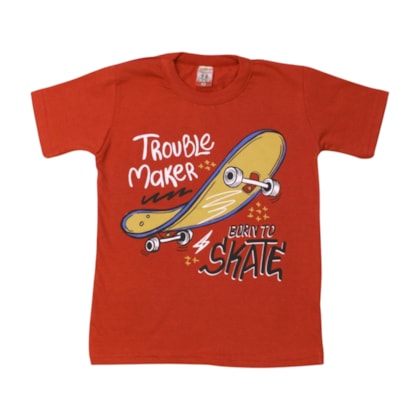 Camiseta Manga Curta Estampa Skate 96 - Cleomara