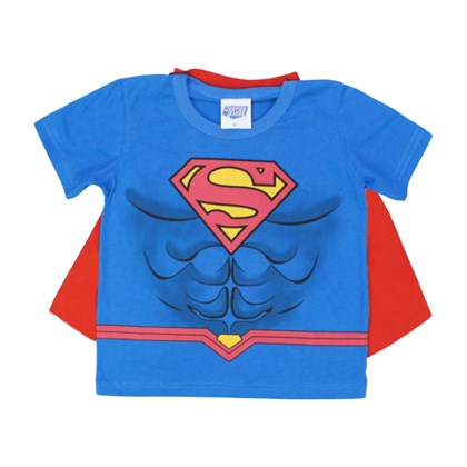 Camiseta Manga Curta Estampa Super Homem com Capa 70072 - Kamylus