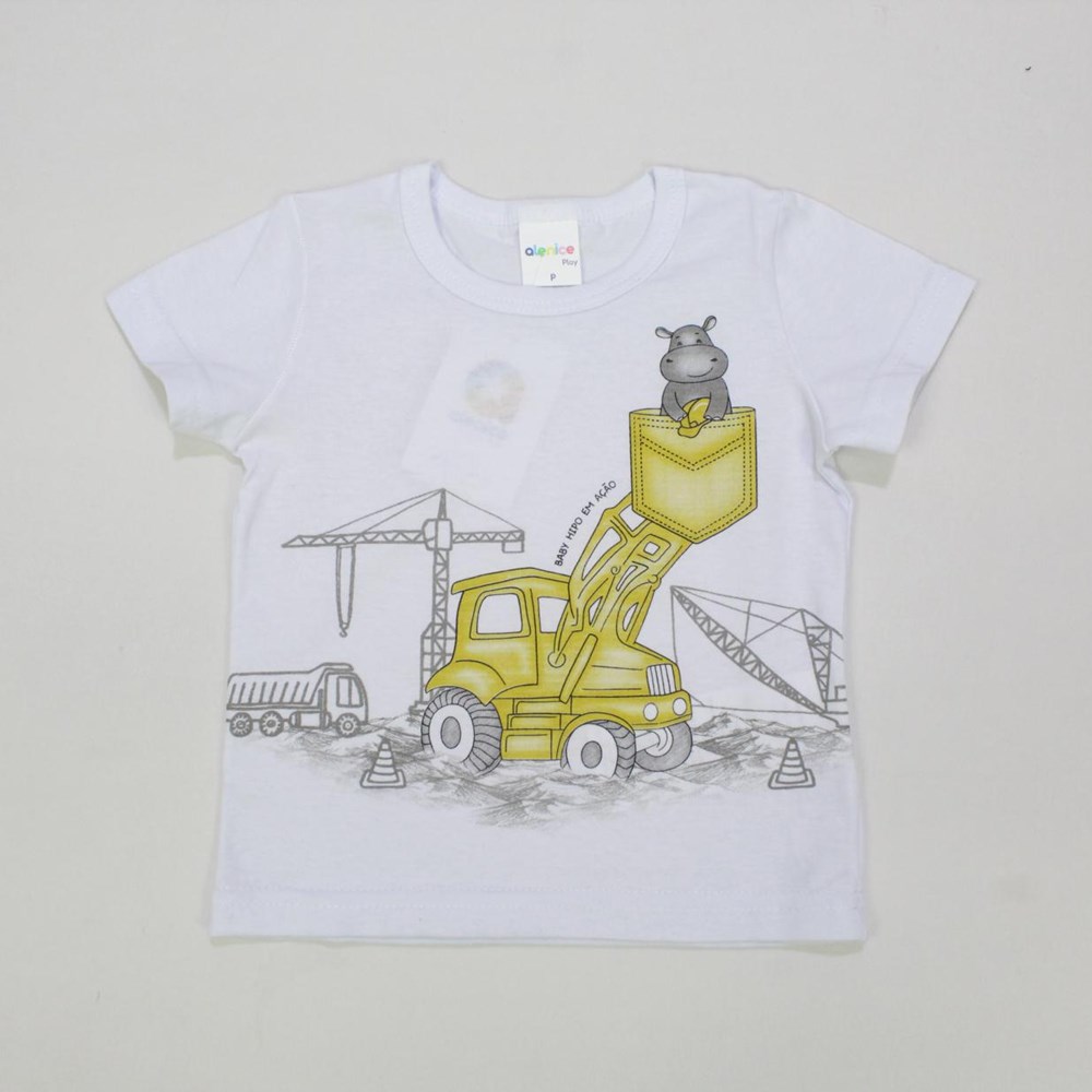 Camiseta Infantil Estampa Trator Manga Curta