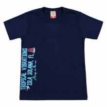 Camiseta Manga Curta Estampa Tropical  96 - Cleomara