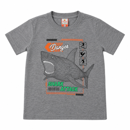 Camiseta Manga Curta Estampa Tubarão 96 - Cleomara
