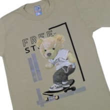 Camiseta Manga Curta Estampa Urso 100 - Cleomara