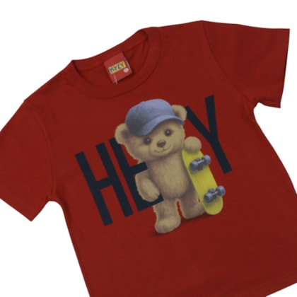 Camiseta Manga Curta Estampa Urso Skate 1001859 - Kyly
