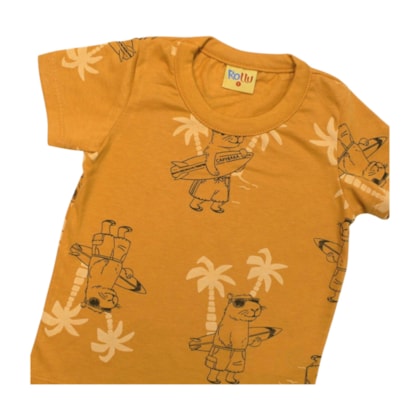 Camiseta Manga Curta Estampada Capivara 25231 - Rollu