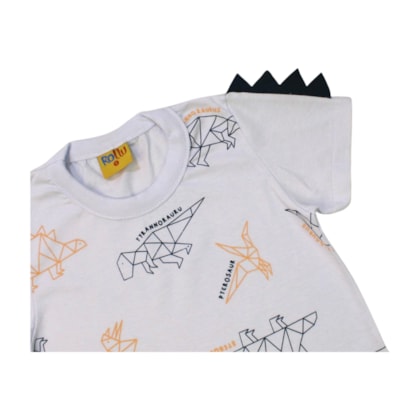 Camiseta Manga Curta Estampada Dinos 24239 - Rollu