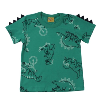 Camiseta Manga Curta Estampada Dinossauros 27239 - Rollu