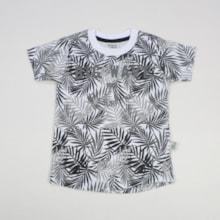 Camiseta Manga Curta Estampada Folhas 6691 - Brincar é Arte