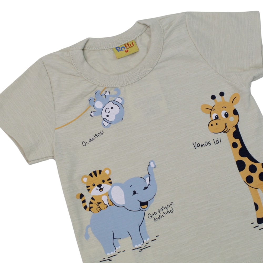 Camiseta Manga Curta Estampada Safari 27205 - Rollu