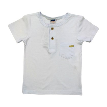 Camiseta Manga Curta Lisa com Bolso e Botão 62669 - Marlan
