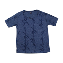 Camiseta Manga Curta Mesclada Estampa Folhas S31097K - 4You