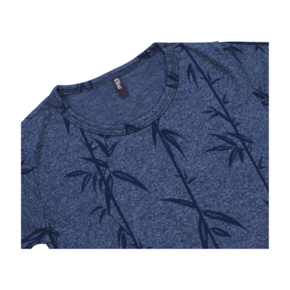 Camiseta Manga Curta Mesclada Estampa Folhas S31097K - 4You
