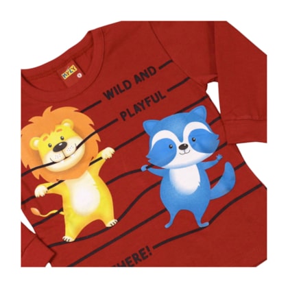 Camiseta Manga Longa Estampa Bichos 1001571 - Kyly