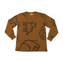 Camiseta Manga Longa Estampa Bichos 26242 - Rollu
