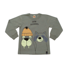 Camiseta Manga Longa Estampa Bichos  Brilha no Escuro 9076 - Livy 