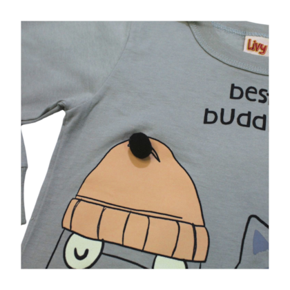 Camiseta Manga Longa Estampa Bichos  Brilha no Escuro 9076 - Livy 