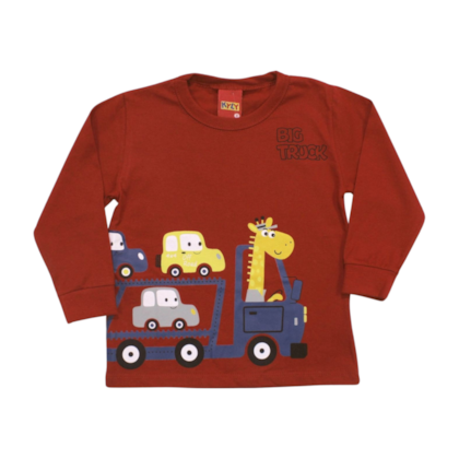 Camiseta Manga Longa Estampa Carros 1000803 - Kyly