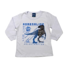 Camiseta Manga Longa Estampa Dinosauros 62511 - Rei Rex