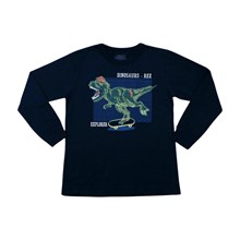 Camiseta Manga Longa Estampa Dinossauro 4282 - Bicho Bagunça 