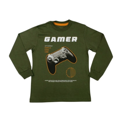 Camiseta Manga Longa Estampa Gamer 4382 - Bicho Bagunça