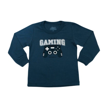 Camiseta Manga Longa Estampa Gaming 2394 - Bicho Bagunça