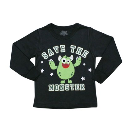 Camiseta Manga Longa Estampa Monster 2293 - Bicho Bagunça 