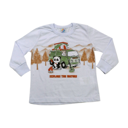 Camiseta Manga Longa Estampa Panda 70265 - Alenice 