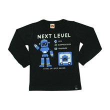 Camiseta Manga Longa Estampa Robô Brilha no Escuro 8458 - Livy 